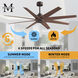 Atlas Ariella 64 inch Textured Bronze with Walnut Tone Blades Ceiling Fan